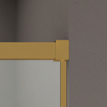 GME BASIC Mampara Frontal Ducha Corredera 1F+1C Oro Vidrio Transparente