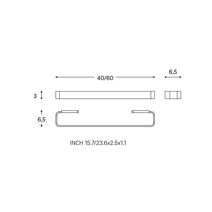 COSMIC 2690164 LINEB+ Chrome Towel Rail 400mm