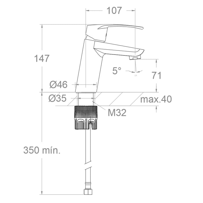 RAMON SOLER BRE570121 NEW FLY Monomando Lavabo Cromo