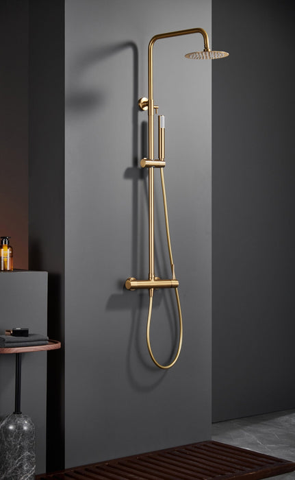 IMEX BDM039/OC MONZA Conjunto Grifo Monomando de Ducha Telescópico Oro Cepillado