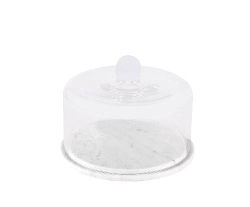 ANDREA HOUSE CC24560 Quesera Mármol Y Cristal Ø24X18Cm