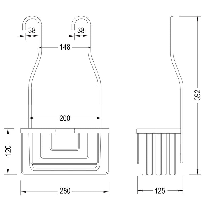 LLAVISAN L139594 Portagel Ducha Colgar Luna Gun Metal