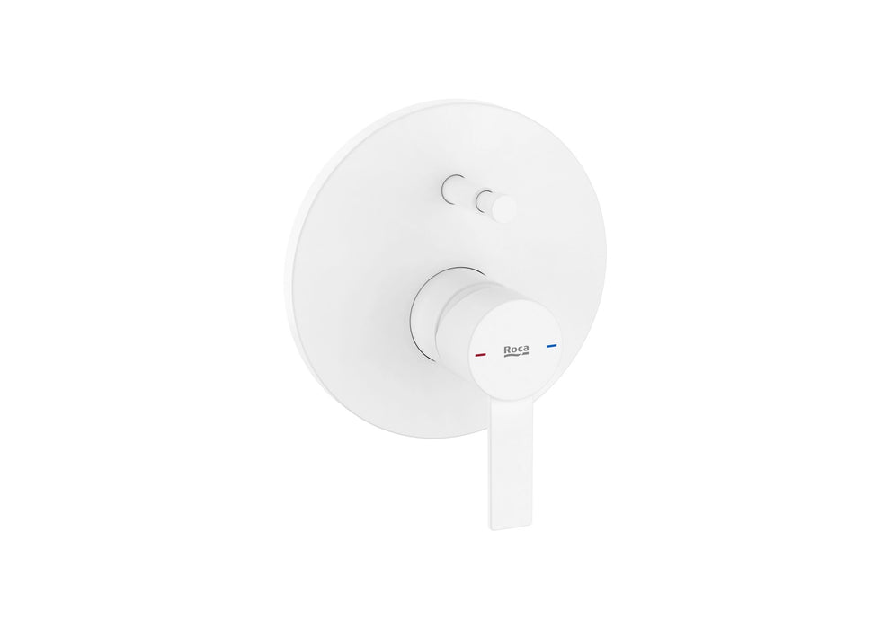 ROCA A5A0B5FB00 TARGA Grifo Monomando Empotrable para Baño-Ducha con Inversor Automático Blanco Mate