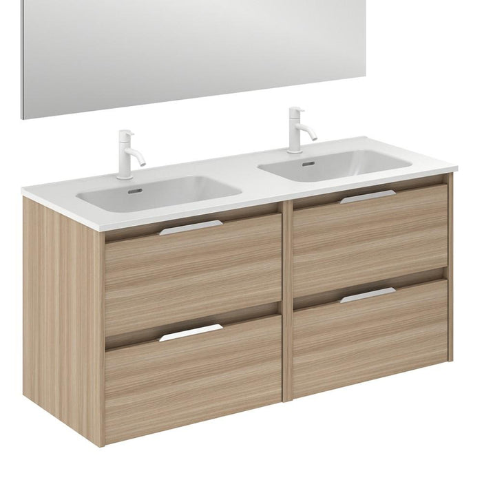 AMIZUVA C0073822 SUKI Mueble de Baño con Lavabo 2 Cajones 120 cm Nogal Arenado
