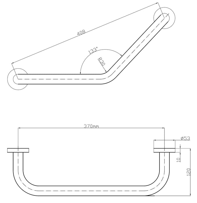 MEDICLINICS AC0956C Angular Handle for Surface Mount Chrome