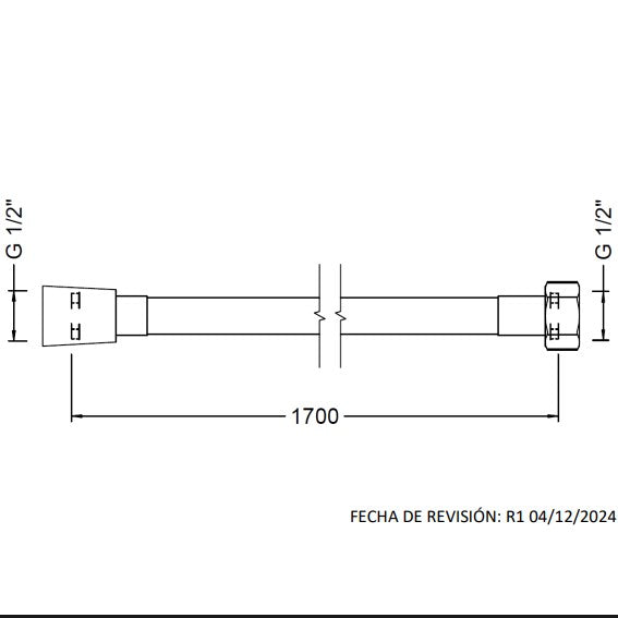 GENEBRE 100135 60 00 Flexo Inox 1,70 Simple Cromo