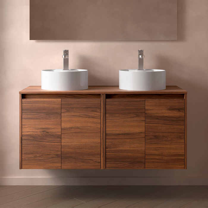 SALGAR 105578 NOJA Mueble de Baño con Tapa Encimera 4 Puertas 140 cm Color Nogal Maya