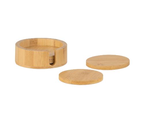 ANDREA HOUSE MS72076 Posavasos Bambú Con Soporte Ø11X4Cm