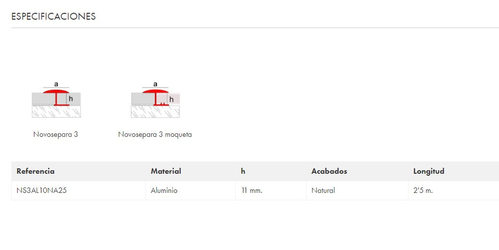 EMAC NOVOSEPARA-3 Perfil Aluminio