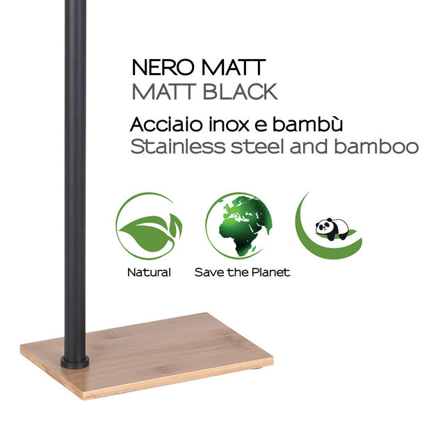 GEDY TR314100000 TRILLY Toallero De Pie Natural-Negro Mate