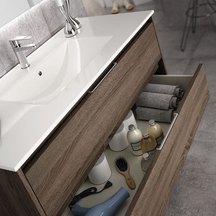 AQUORE BOLTON Conjunto Mueble de Baño Completo Suspendido 2 Cajones Color Britannia