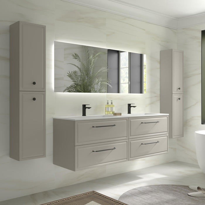 SALGAR 121806 RUNA Mueble de Baño 2 pozas Solid Surface 160cm Gris mate