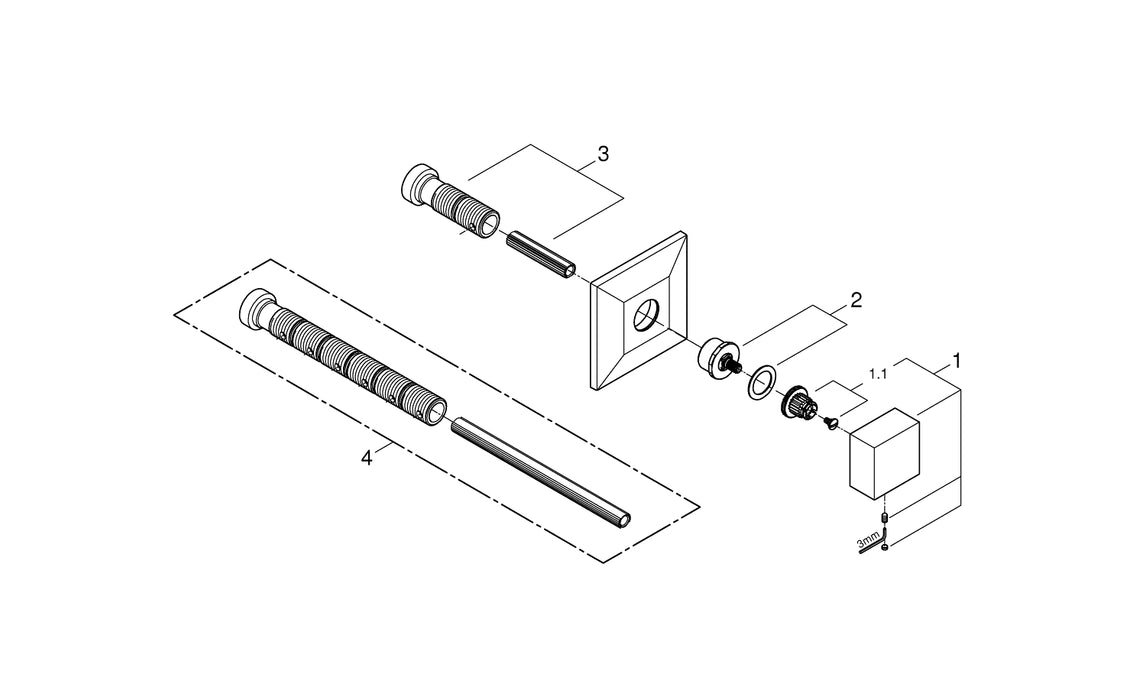GROHE 25 289 000 TEMPESTA 250 Cube Eurocube Conjunto empotrado con ducha mural Cromo