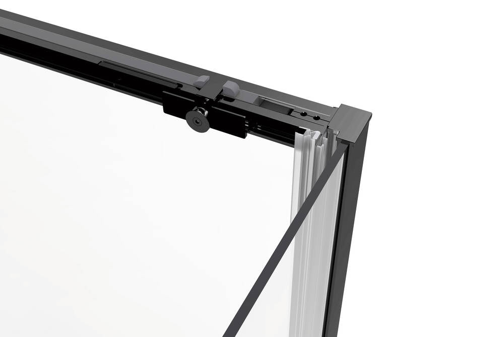 GME TWENTY Mampara Lateral Fijo Ducha 2F+1C Negro Transparente