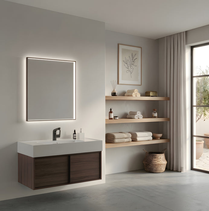 BATHSTAGE B-ZEUS Espejo Led C/Sensor Touch Doble Triled y Antivaho Marco Oro Viejo