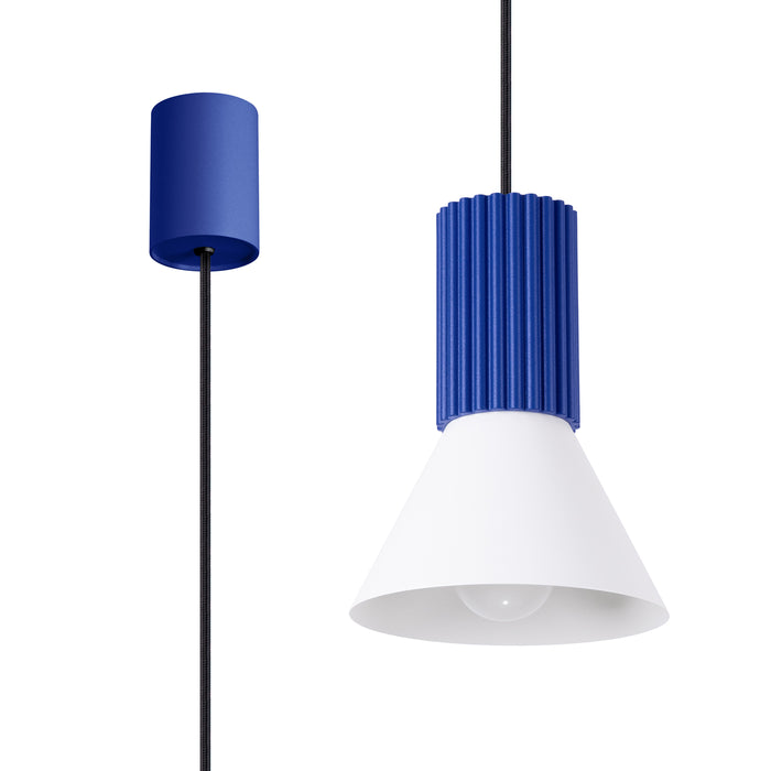 SOLLUX SL.1874 Lámpara colgante ESTRIA 1 blanco/ultramarino blanco/ultramar