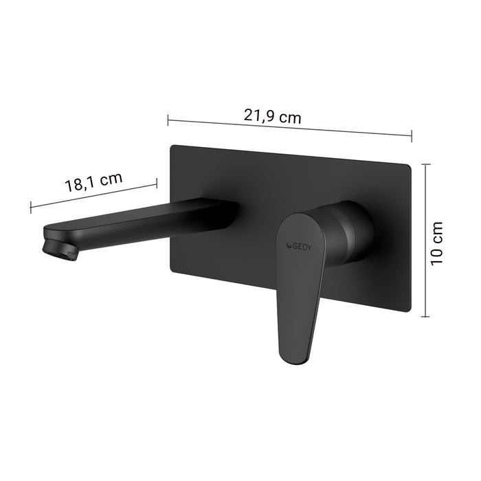 GEDY MXCO0714000 COMO Grifo de pared para lavabo negro mate