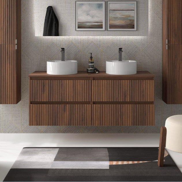 SALGAR 121780 KIRA Mueble+Lavabo LISBOA 140cm Nogal