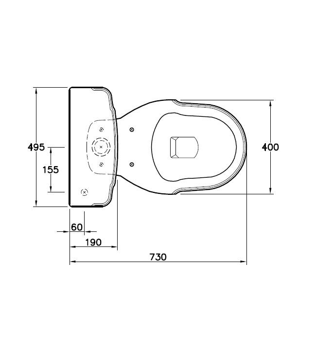 SANITANA GRECIA Toilet Bowl Without Cistern White Floor Outlet