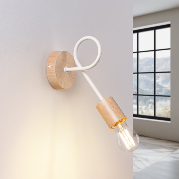SOLLUX SL.1473 Aplique EMBER blanco blanco/madera natural