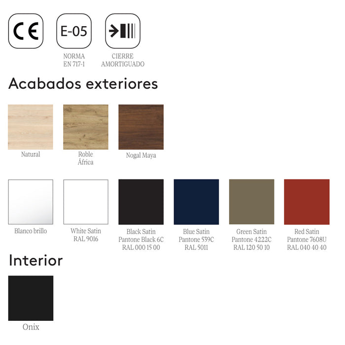 SALGAR NOJA 910 Mueble de Baño con Tapa Encimera 2 Cajones 1 Puerta Izquierda Color Nogal Maya