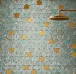 DUNE 188718 MOSAIC AMAZONITE LEAVES 27X24.5 Mosaic