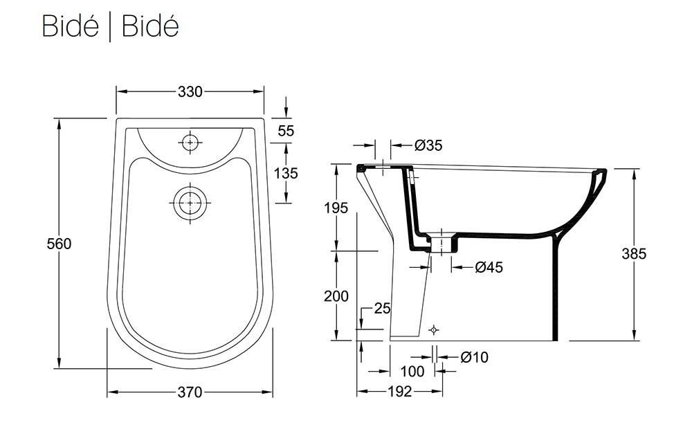 VALADARES 13411002K OCEANUS Bidé Blanco