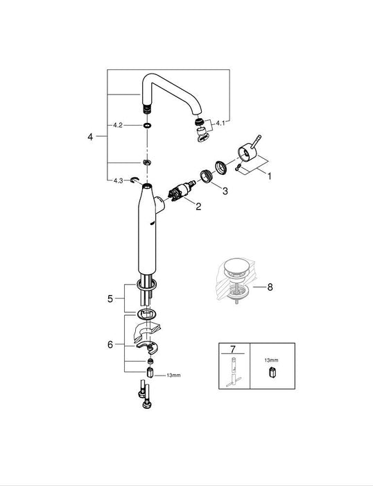 GROHE 10 399 600 TEMPESTA 250 Grohtherm Conjunto empotrado con ducha mural Cromo