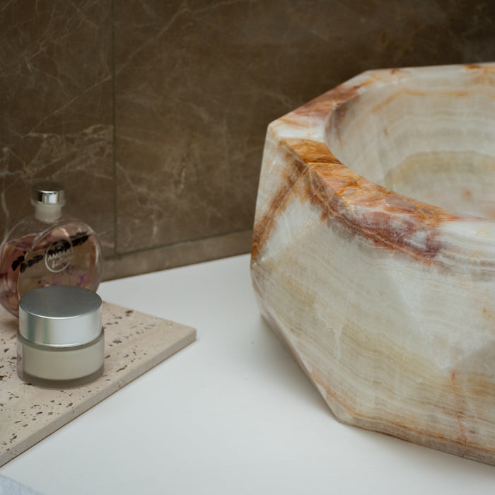 FORZINI FZ-WH-ONX-107 HERMES Lavabo de ónix Blanco