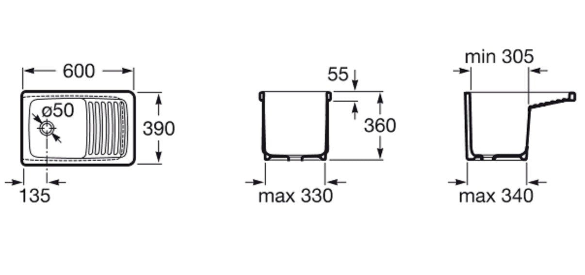 ROCA A368951001 HENARES Laundry Sink