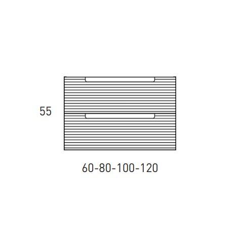 VISOBATH KYOTO Mueble de Baño con Lavabo 2 Cajones Suspendido Color Gris Ceniza