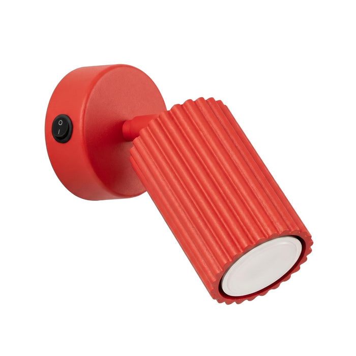 SOLLUX SL.2363 Aplique de pared KARBON rojo con interruptor