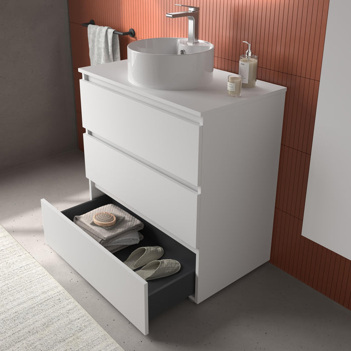 SALGAR BEQUIA Mueble 3C Lavabo sobre encimera 120 cm Blanco Mate