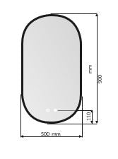 LEDIMEX TOKY022/90OR TOKYO Elliptical Backlit LED Mirror Rose Gold 50x90 cm