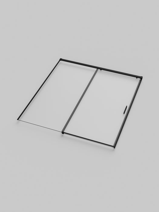 SB_X STYLO Mampara Frontal Ducha 1F+1C Negro Mate Transparente