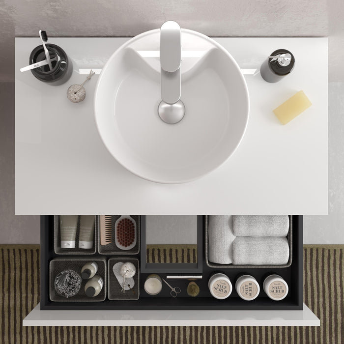 SALGAR 115977 BEQUIA METAL Mueble de Baño 140cm Blanco Mate