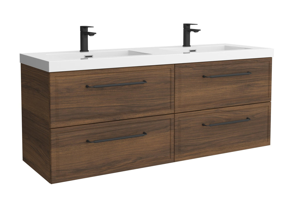 SALGAR 121804 RUNA Mueble de Baño 2 pozas Carga Mineral 140cm Nogal