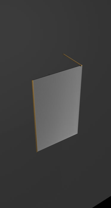 SB_X SCREEN WAVES Mampara Fijo Ducha 8 MM Oro Cepillado Vidrio Acanalado