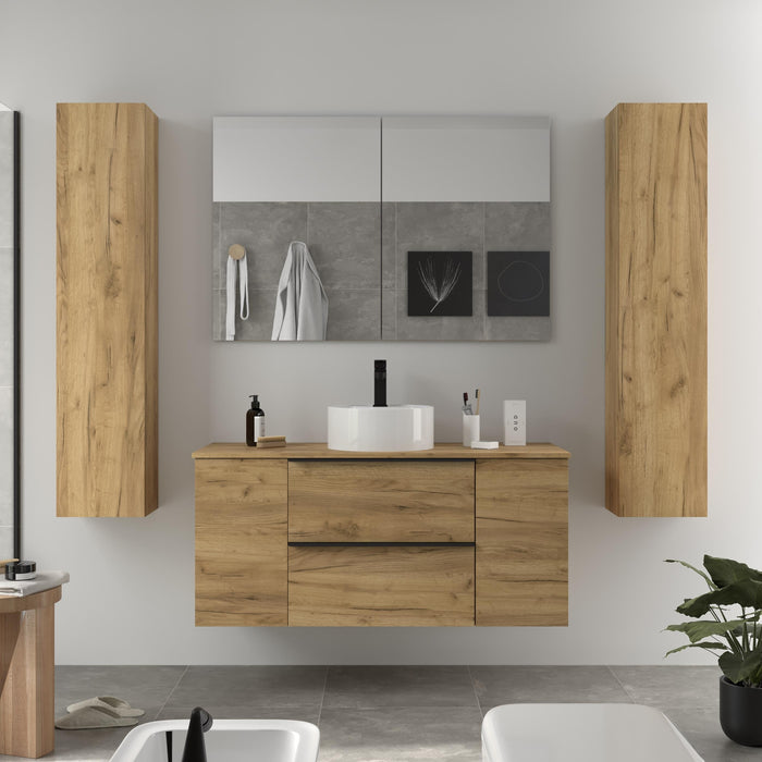 SALGAR 116097 NABUA PLUS Mueble de Baño 1 poza Porcelana 120cm Roble