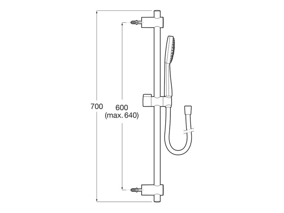 ROCA A5B3413C00 STELLA Kit de Ducha Barra Soporte Teleducha y Flexible Cromo