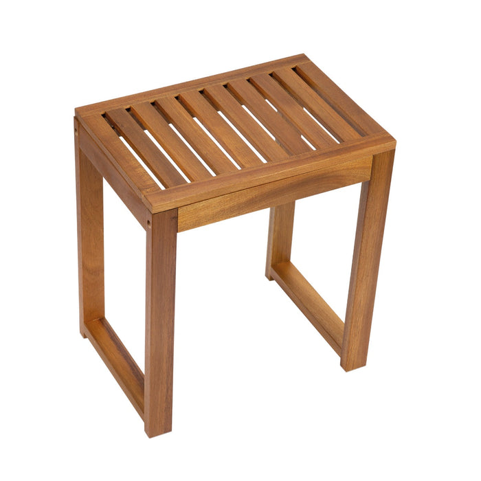 ANDREA HOUSE BA23078 Rustic wooden bathroom stool