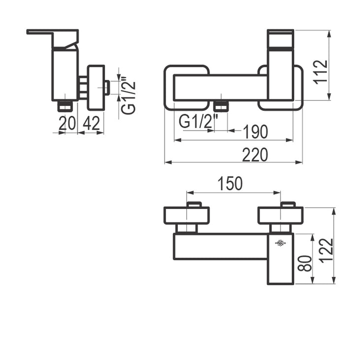 PRESTO 5343000 Nitro Plus grupo ducha Cromo