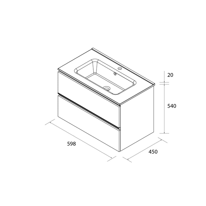 SALGAR BEQUIA Mueble Con Lavabo Constanza Negro Roble