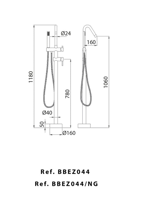 IMEX BBEZ044 BÉLGICA Grifo de Bañera Exenta Cromo