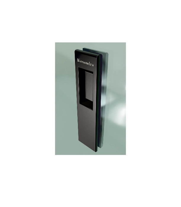 KASSANDRA SIENA Fixed Shower Screen Front + Sliding Door Matte Black Transparent