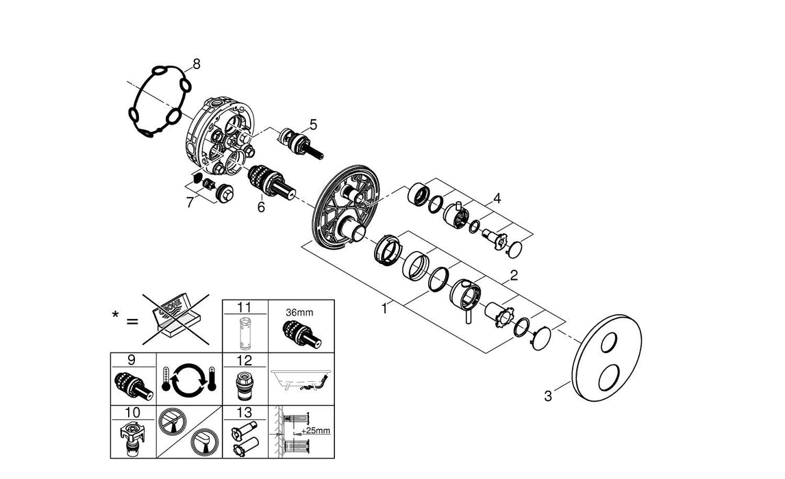 GROHE 24 170 KF1 ESSENCE Monomando de lavabo 1/2" tamaño XL negro