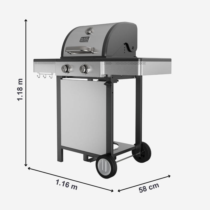 BLACK + DECKER BXOG7200E Barbacoa 2 A Gas Quemadores