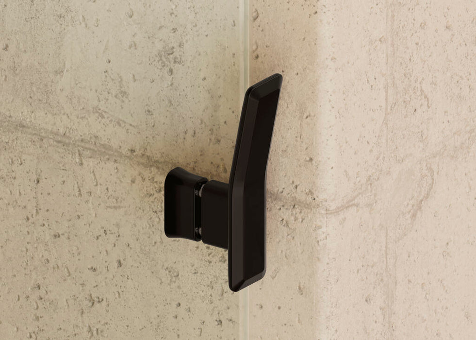 PROFILTEK RO-310 ROYAL Mampara Frontal Ducha Negro Vidrio Wavy