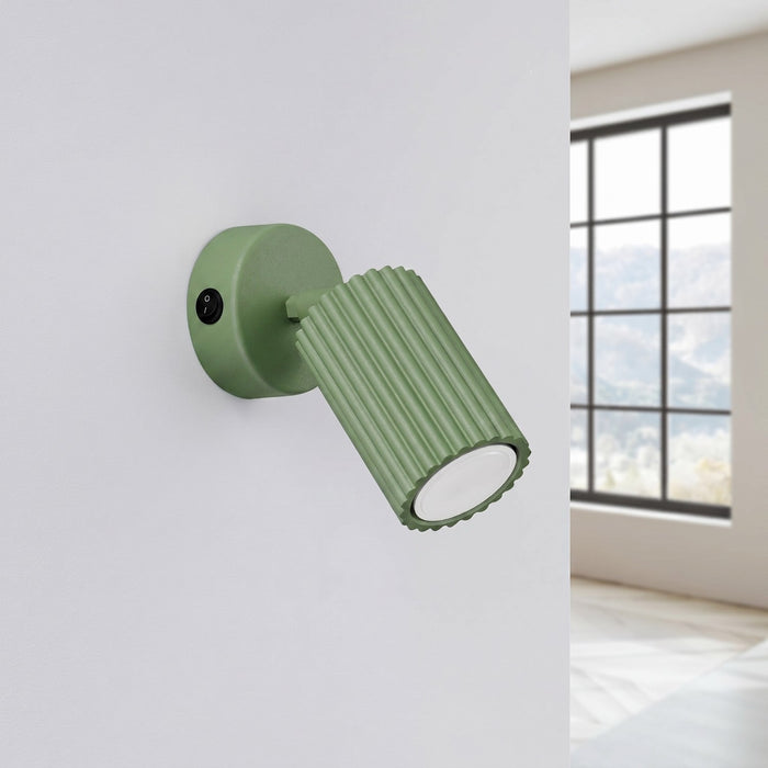 SOLLUX SL.2349 Aplique de pared KARBON salvia con interruptor