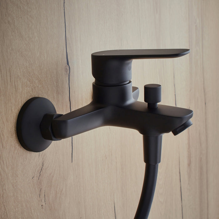 Jacob Delafon E29844-BL OSCAR Monomando baño-ducha mural Negro Mate